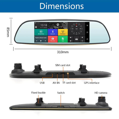 1080P HD Car DVR Dash Cam Dual Lens Camera