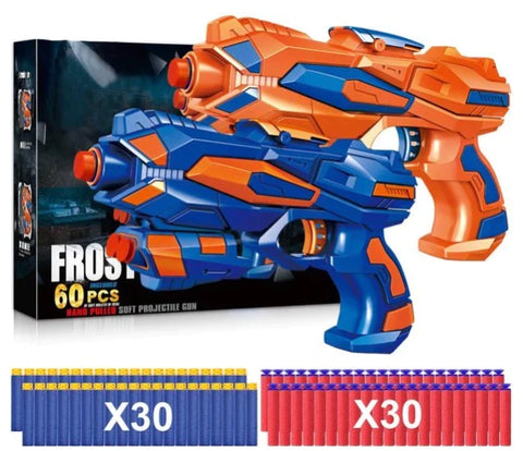 2 Pack Blaster Guns Toy Guns for Boys with 60 Pack Refill Soft Foam Darts