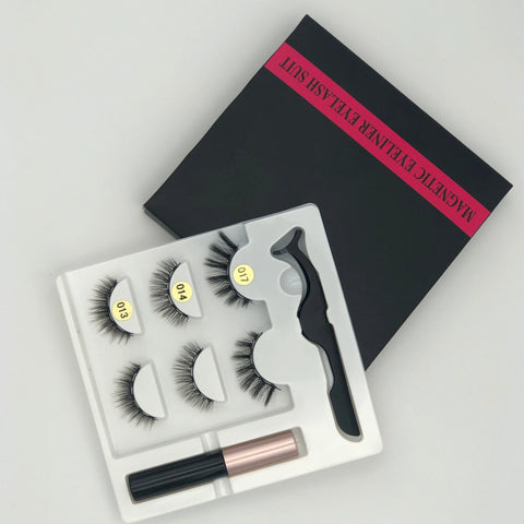 3 Pairs Magnetic Eyelashes and Eyeliner Kit