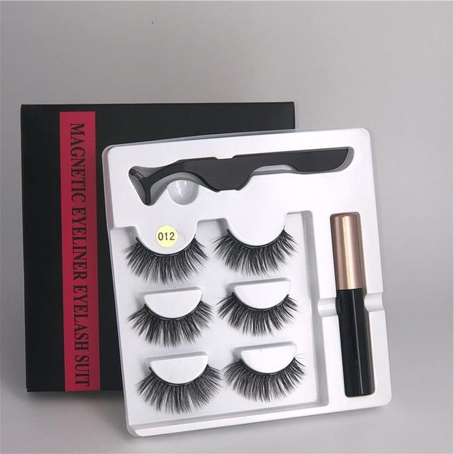 3 Pairs Magnetic Eyelashes and Eyeliner Kit Eyelashes EvoFine 5C-12 