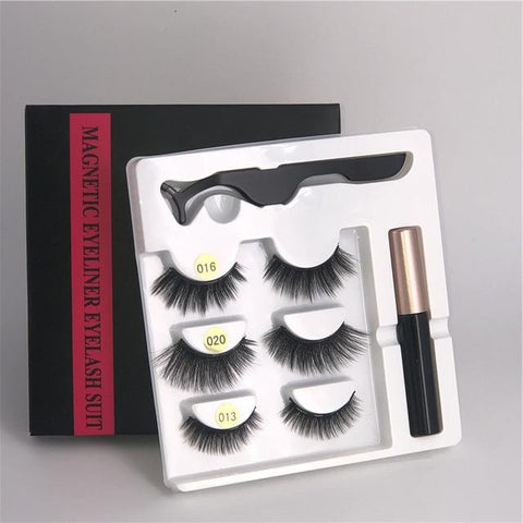 3 Pairs Magnetic Eyelashes and Eyeliner Kit Eyelashes EvoFine 5C-13-16-20 