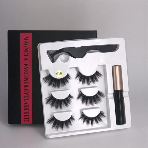 3 Pairs Magnetic Eyelashes and Eyeliner Kit Eyelashes EvoFine 5C-16 