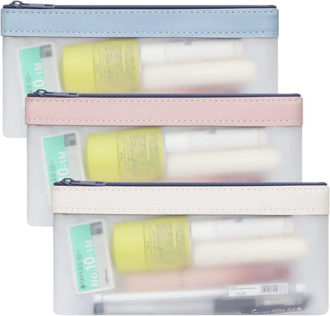 3 Pcs Pencil Case Set, Clear Pencil Pouches