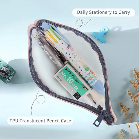 3 Pcs Pencil Case Set, Clear Pencil Pouches