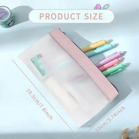 3 Pcs Pencil Case Set, Clear Pencil Pouches