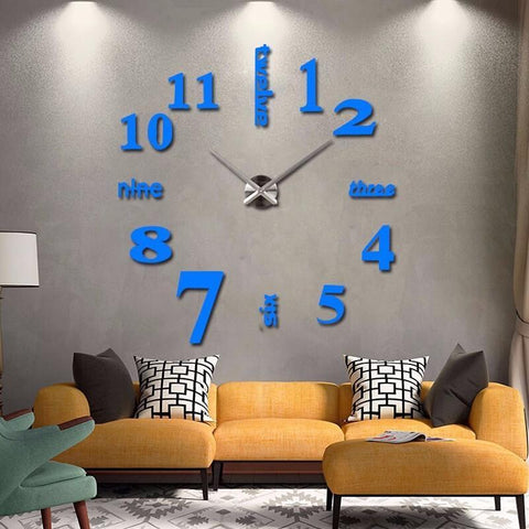 Large Modern 3D Wall Clock Modern Frameless Wall Clock