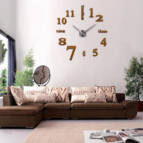 Large Modern 3D Wall Clock Modern Frameless Wall Clock