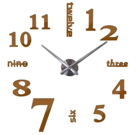 3D Big Wall Clock Evofine Chocolate 47inch 