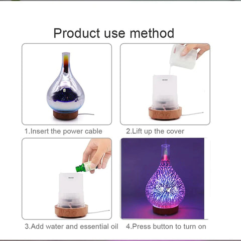 3D Firework Air Humidifer with Essential Oil Diffuser