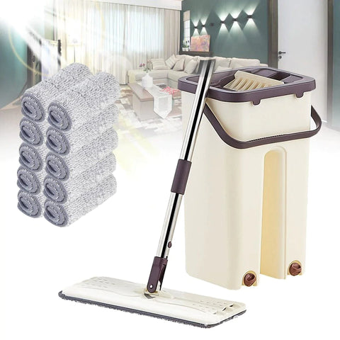 4 in 1 Multi Functional Flat Floor Mop and Bucket Set Floor cleaner EvoFine 