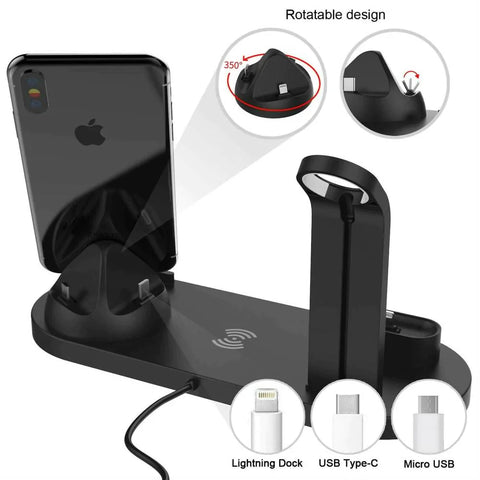 4 in 1 Wireless Charger Station For Smartphone