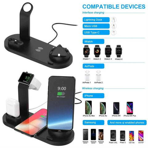 4 in 1 Wireless Charger Station For Smartphone