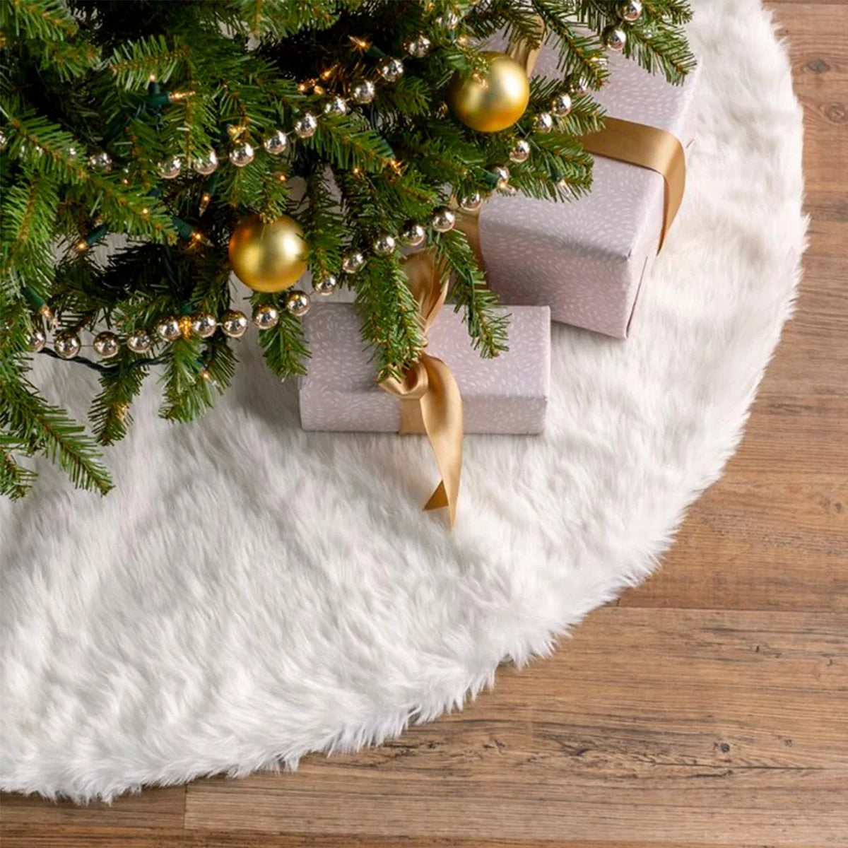 48 Inch Faux Fur Christmas Tree Skirt