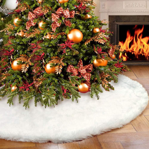 48 Inch Faux Fur Christmas Tree Skirt