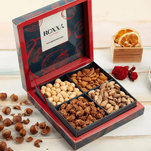 4 Variety  Nuts & Dried Fruit Cardboard Box