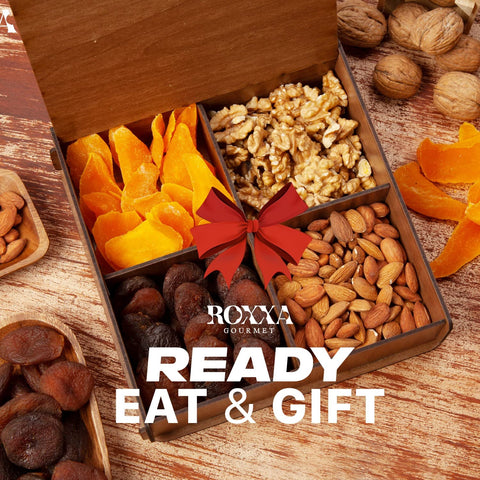 4 Variety  Nuts & Dried Fruit  Wooden Gift Box