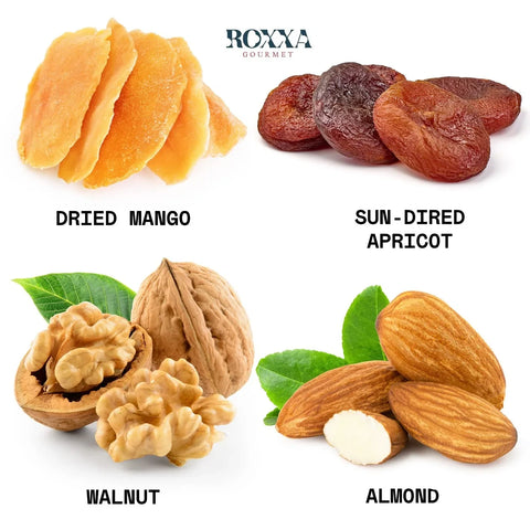 4 Variety  Nuts & Dried Fruit  Wooden Gift Box
