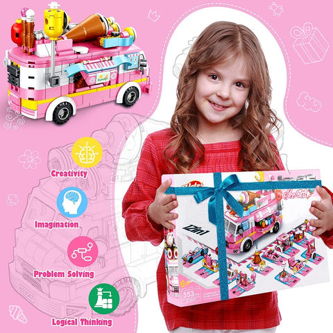 553 Pieces Ice Cream Truck Set Toys for Girls