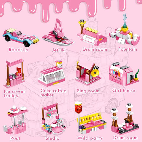 553 Pieces Ice Cream Truck Set Toys for Girls