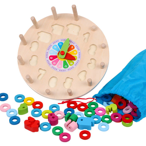 Wooden digital clock early childhood education clock
