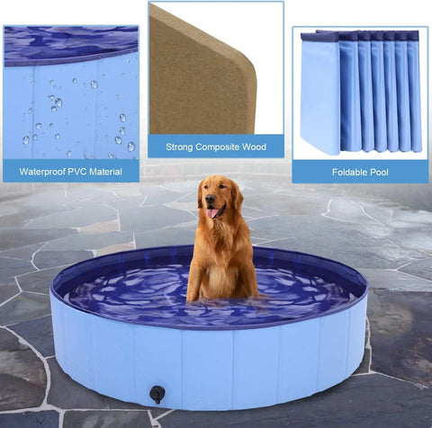 Foldable Dog Pool - Portable Dog Swimming Pool