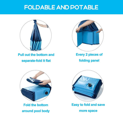 Foldable Dog Pool - Portable Dog Swimming Pool