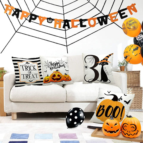 Halloween Pillow Covers 18x18 Set of 4 Trick