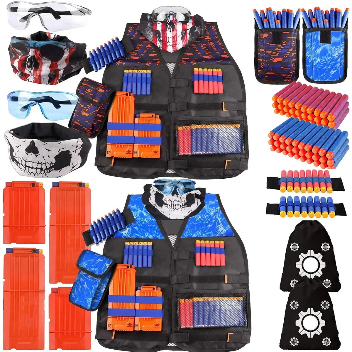 Kids Tactical Vest Kit 2 Pack Compatible with Nerf Guns