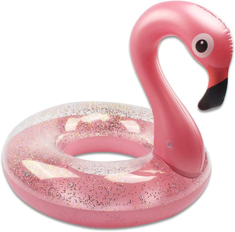 Inflatable Flamingo and Unicorn Pool Float Swim Tube, Beach Pool Party Toys