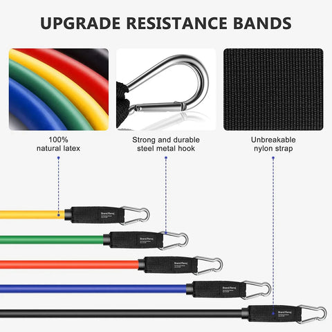 Resistance Bands Set, Exercise Bands with Door Anchor, Handles, Carry Bag