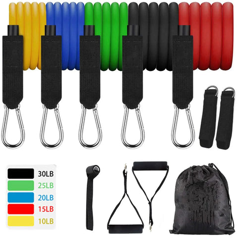 Resistance Bands Set, Exercise Bands with Door Anchor, Handles, Carry Bag