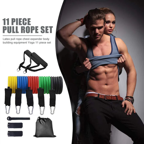 Resistance Bands Set, Exercise Bands with Door Anchor, Handles, Carry Bag