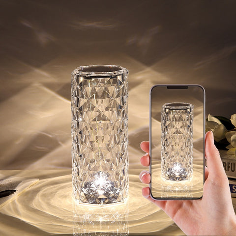 Touching Control Rose Crystal Lamp