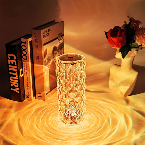 Touching Control Rose Crystal Lamp