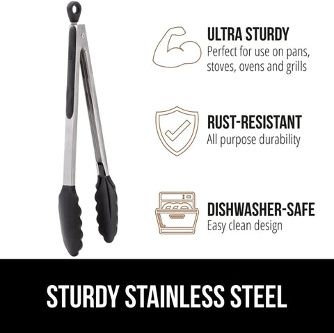 Stainless Steel Silicone Tongs for Cooking