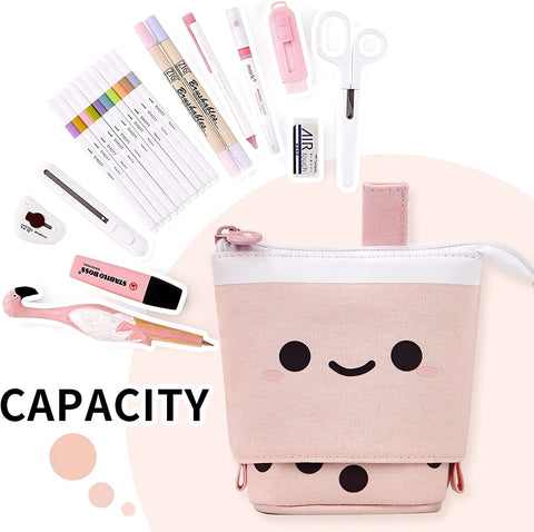 Standing Pencil Case Cute Telescopic Pen Holder Stationery Pouch