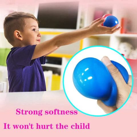 Stick Stress Balls Toys, Globbles Sticky Balls, Colorful Baby Toy Balls -4 pack