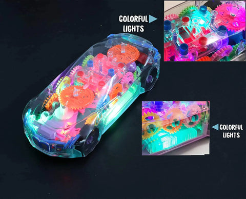 Transparent Racing Car Toy with Music and Lights