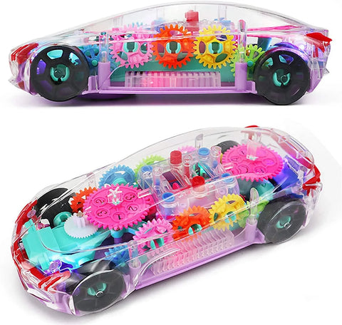 Transparent Racing Car Toy with Music and Lights