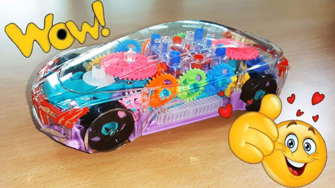 Transparent Racing Car Toy with Music and Lights