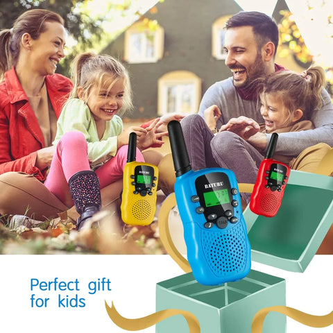 Walkie Talkies for Kids 3 Pack 3 Miles, 2 Way Radio Toys for Kids with Backlit LCD Flashlight