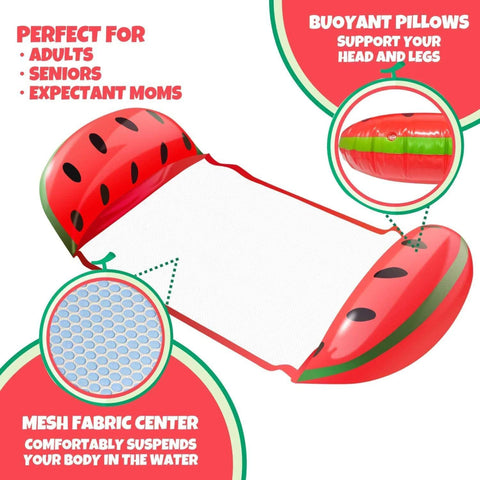 Watermelon Pool Hammock Inflatable Floats in Fruit Pattern