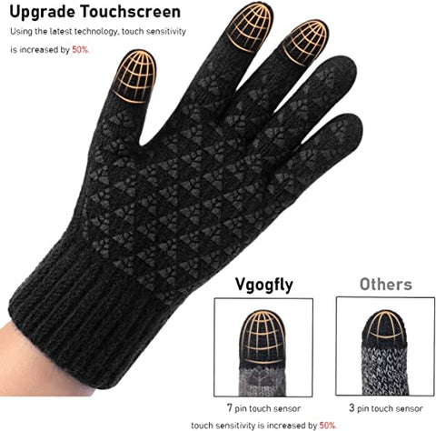 Winter Knit Gloves with Upgraded Touch Screen