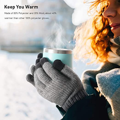 Winter Knit Gloves with Upgraded Touch Screen