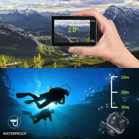 Action Camera, 4K Ultra HD WiFi Waterproof Action Camera