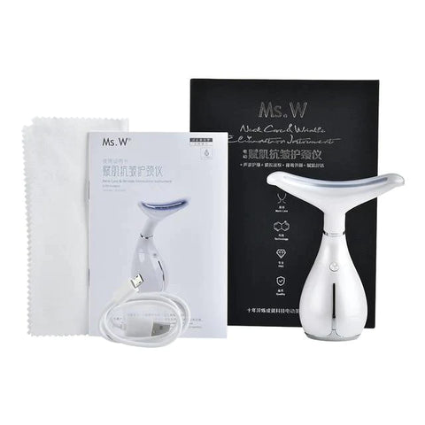 Anti-Aging Face and Neck Massager, Sonic Vibration Therapy Wrinkle Free Neck Device Neck Massager EvoFine Type 2 