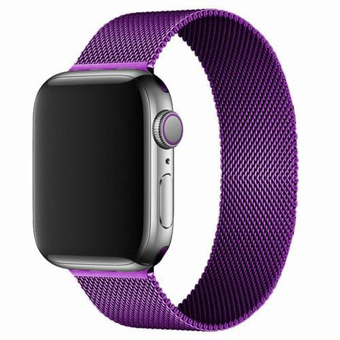 Apple watch bands 40mm, Stainless steel Milanese loop straps For Apple watch watch bands EvoFine Purple 38mm or 40mm 