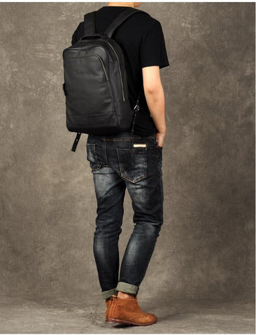 Black Genuine Leather Backpack