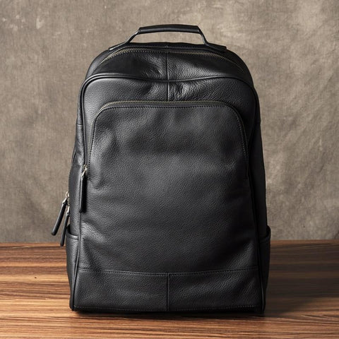 Black Genuine Leather Backpack