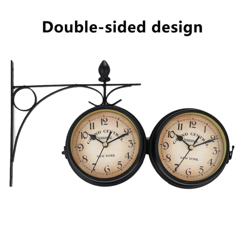 Bracket Mounted Outdoor Indoor Wall Clock For Home Garden
